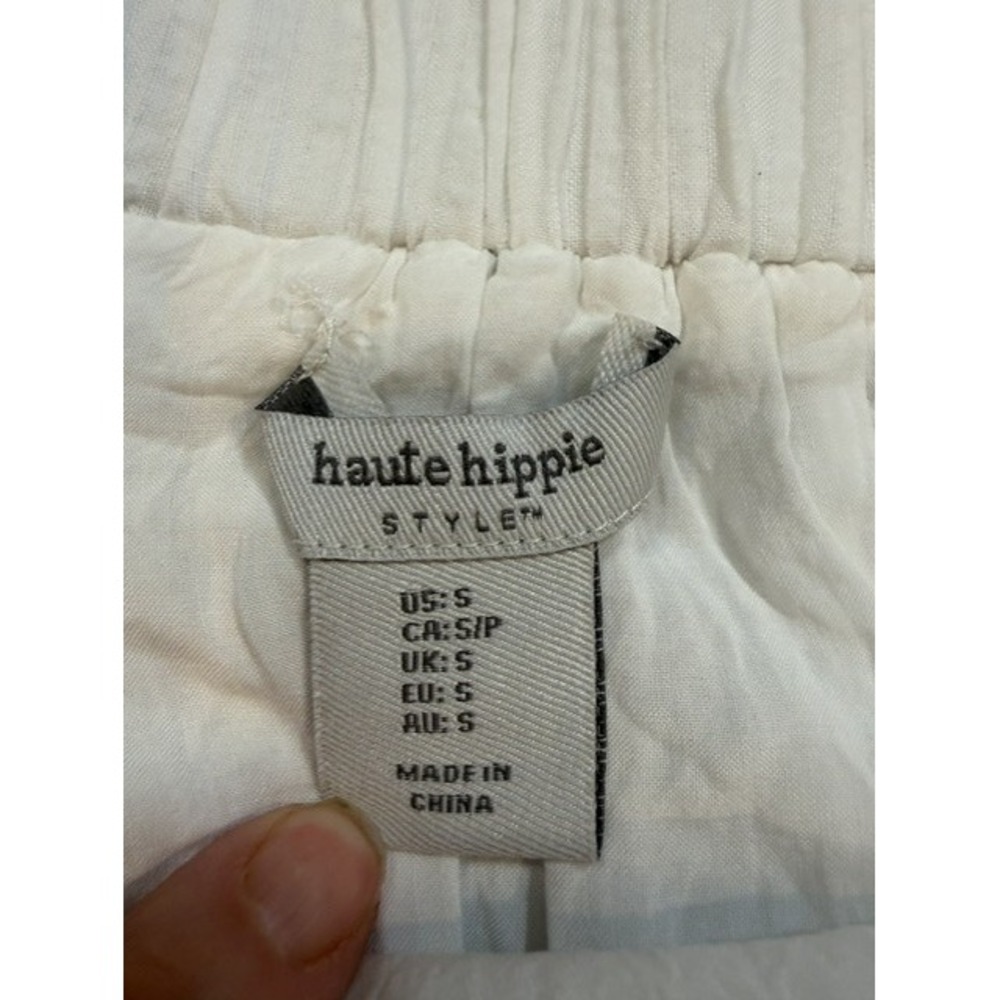Haute Hippie Style White Maxi Dress S Boho Cotton Gauze Tiered Sundress - Picture 5 of 6